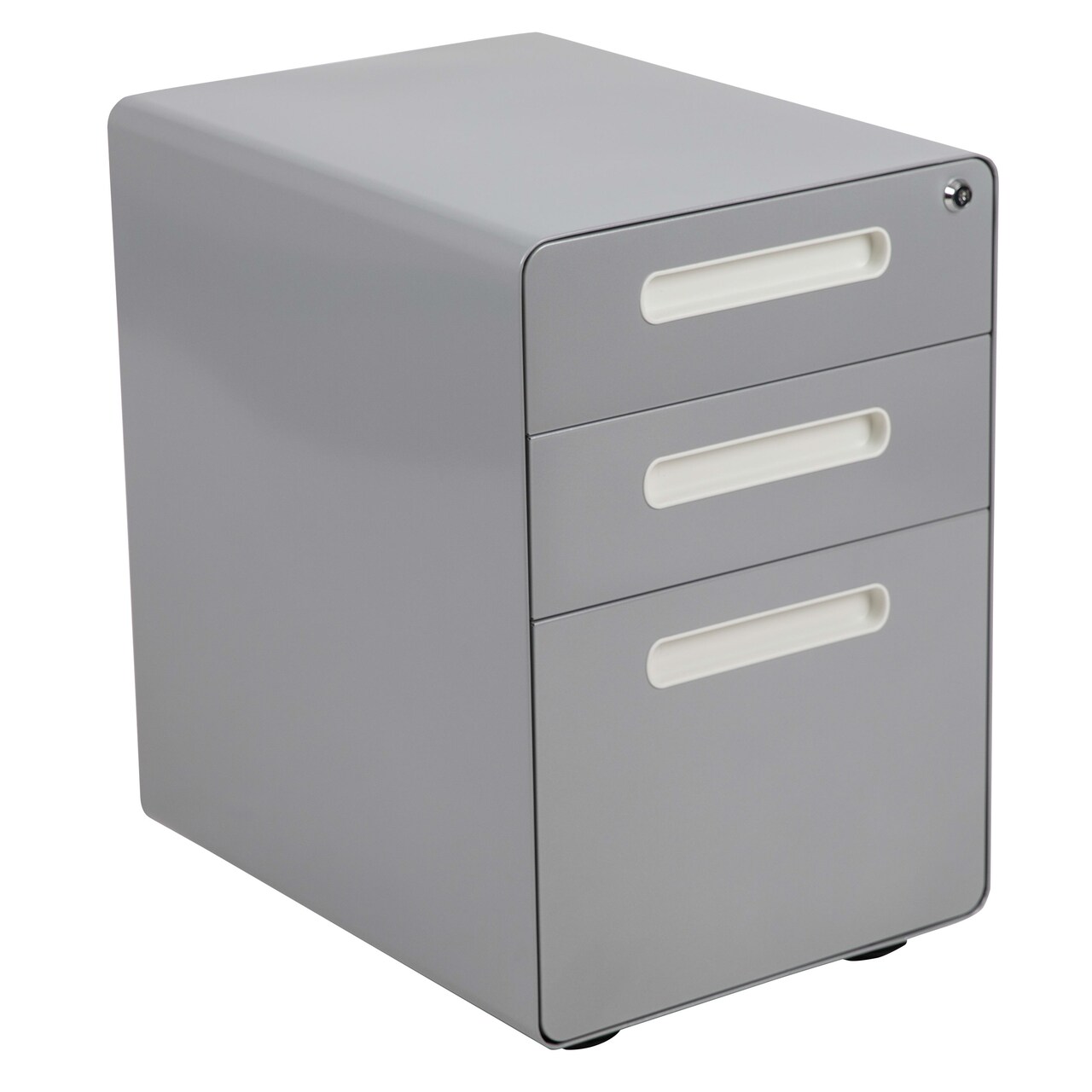 Emma and Oliver Ergonomic 3-Drawer Mobile Locking Filing Cabinet Storage Organizer